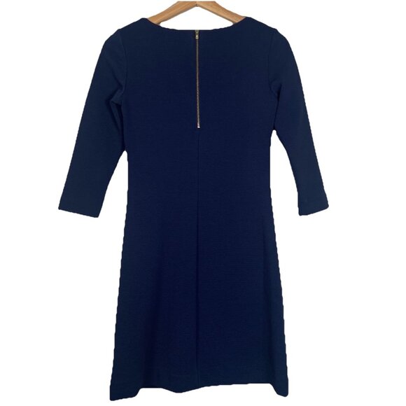 Lilly Pulitzer Charlena Navy Blue Shift Dress Size XXS Gold Button Ribbed Resort - Picture 5 of 9